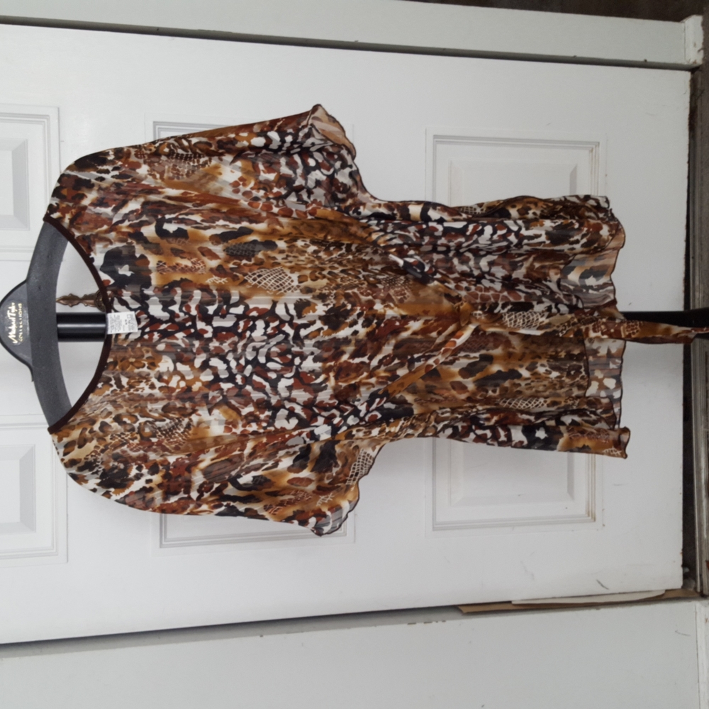 Sheer animal print tunic